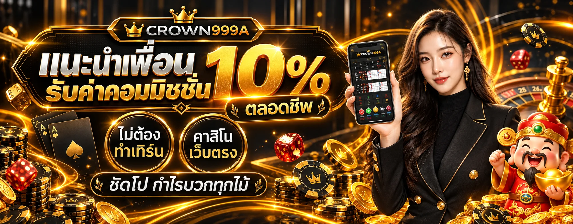 โปรโมชั่น CROWN999A แนะนำเพื่อนและค่าคอมมิชชัน